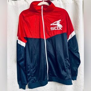 Boston RED Sox Baseball Team Track Sport Athletic Zipper Up Jacket Adult Size M